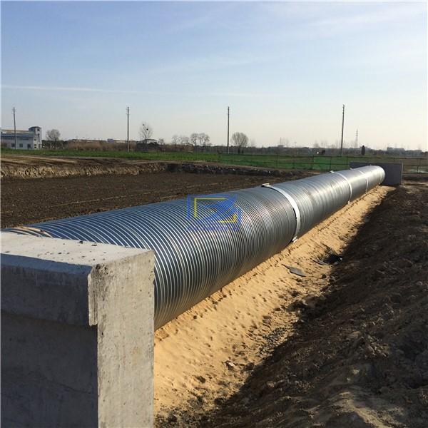 hot galvanized corrugated steeel culvert pipe in road construction